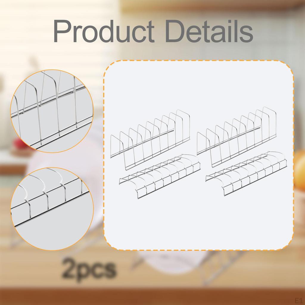 2 Bowl Rack Dish Holder Utensils Multifunction Stable Plate Stand Drain Basket for Counter
