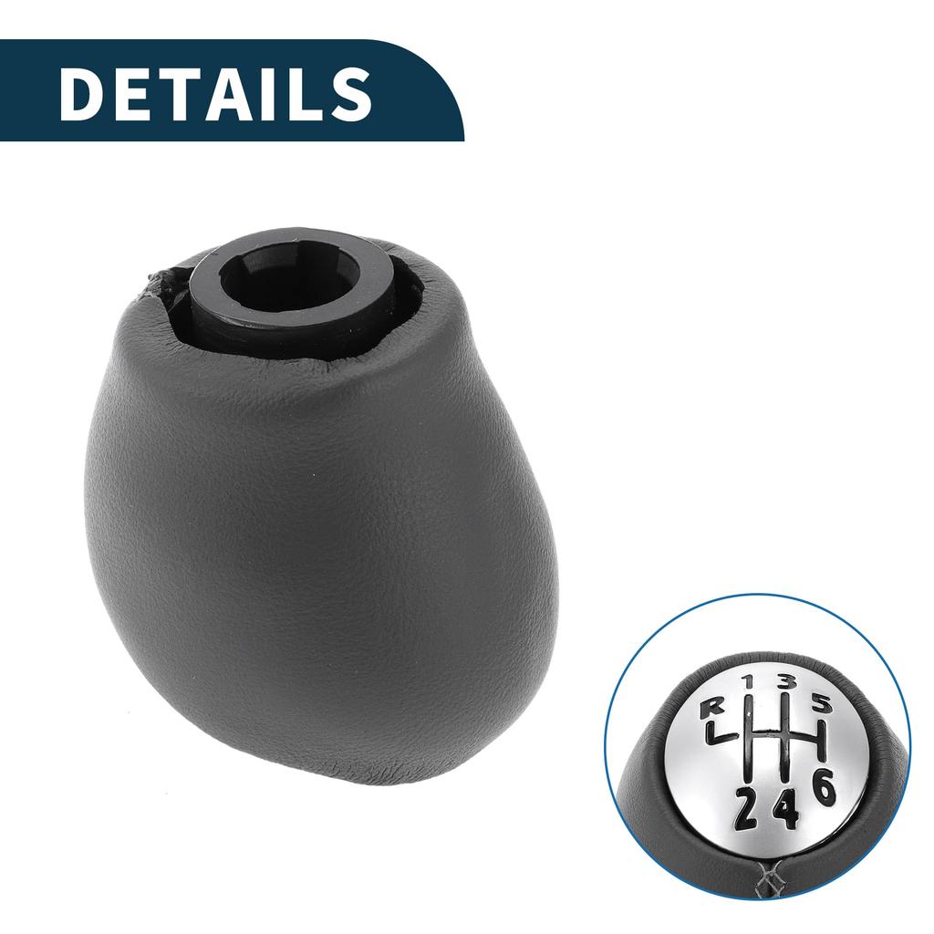 TUCKBOLD Manual Gear Shift Knob for Renault Clio Leather 6-Speed 2005-2014 (1pc) Plastic/For