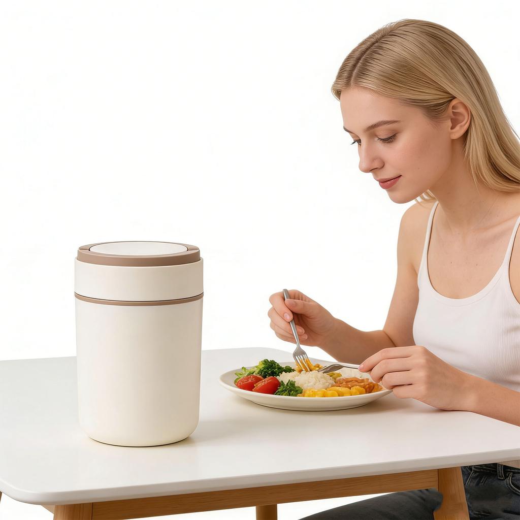 Portable Insulated Soup Cup Thermal Breakfast Mug with Lid Heatable 304 Stainless Steel for Travel Soup Rice Porridge