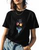 T-Shirts für Damen Grafische T-Shirts Kreative Rundhals Kurzarmshirts für Damen Planeten und Berg Lässiges T-Shirt