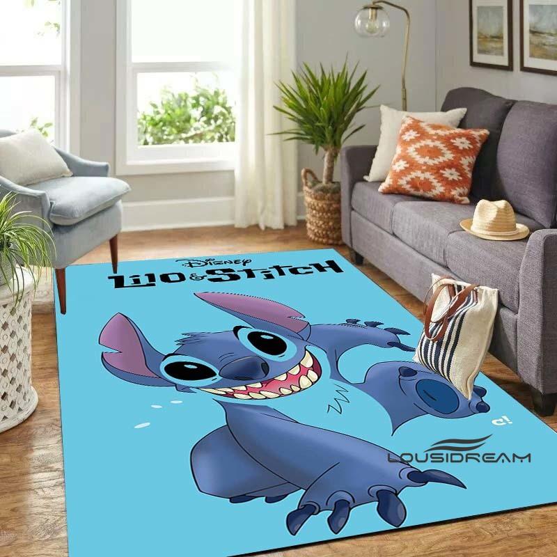 Personalized name-customized rug, "Stitch" print, suitable for living rooms, bedrooms, large-sized soft rug, home décor, sofa