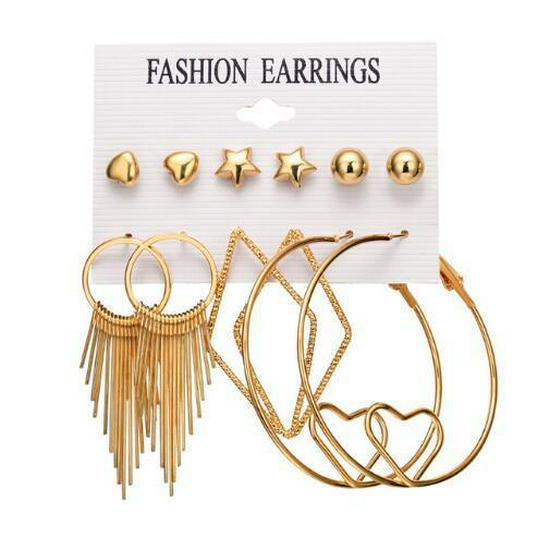 Women's Tassel and Pearl Crystal Stud Earring Set