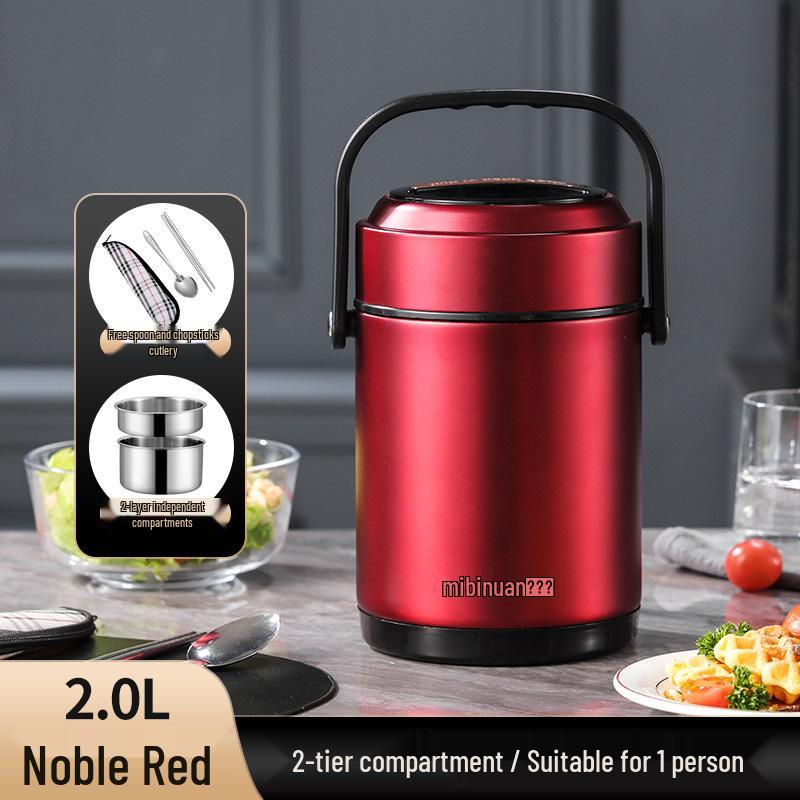 Winter Stainless Steel Insulated Multi-layer Lunch Box - Portable, Large Capacity, Keeps Food Hot for 24 Hours, Perfect for Home or Office.