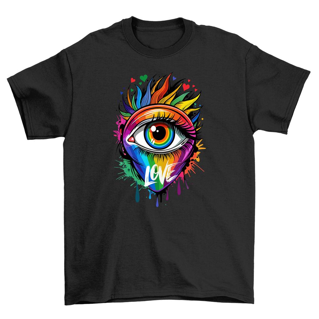 Pride_21 Eye of Love T-Shirt Mens Womens Tees Top - Funny and Fabulous! Unisex design to proudly show