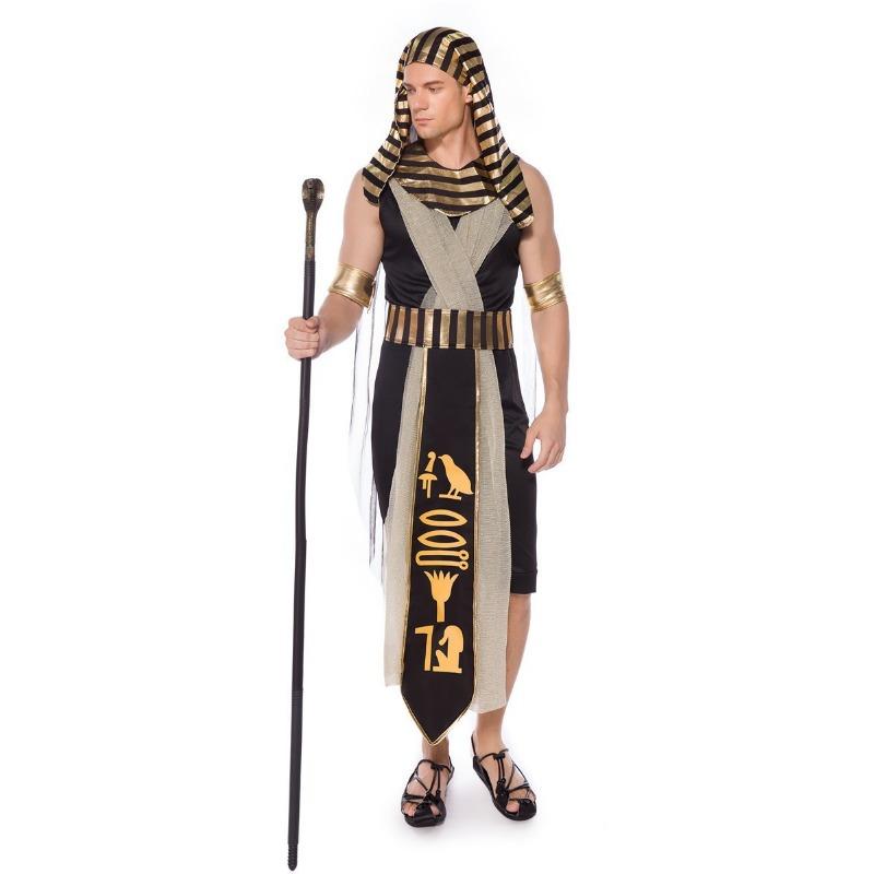 Halloween adult male and female models Pharaoh King Cleopatra costume couple drama performance