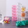 Portable 8 Colors Pill Case Plastic Stackable Weekly Tablet Holder Sealed Storage with Lid 7 Days Pill Box Travel