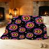 Pumpkin Series Flannel Throw Blanket, Lightweight Soft Warm Plush Cover, Perfect for Home Leisure, Halloween & Christmas
