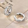 Fashion Zircon Double Layer Huggie Hoop Earrings for Women Vintage Stainless Steel Round Circle Earring Bling Party Jewelry Gift