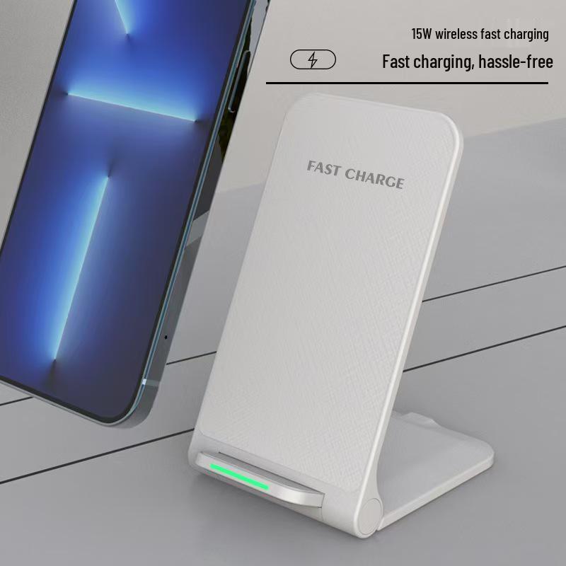 15W Dual Coil Wireless Charger & Foldable Stand