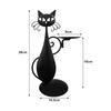 Candle Holder Cartoon Art Cute Style Handmade Decorative Iron Black Cat Shape Candlelight Stand Desktop Ornament Home