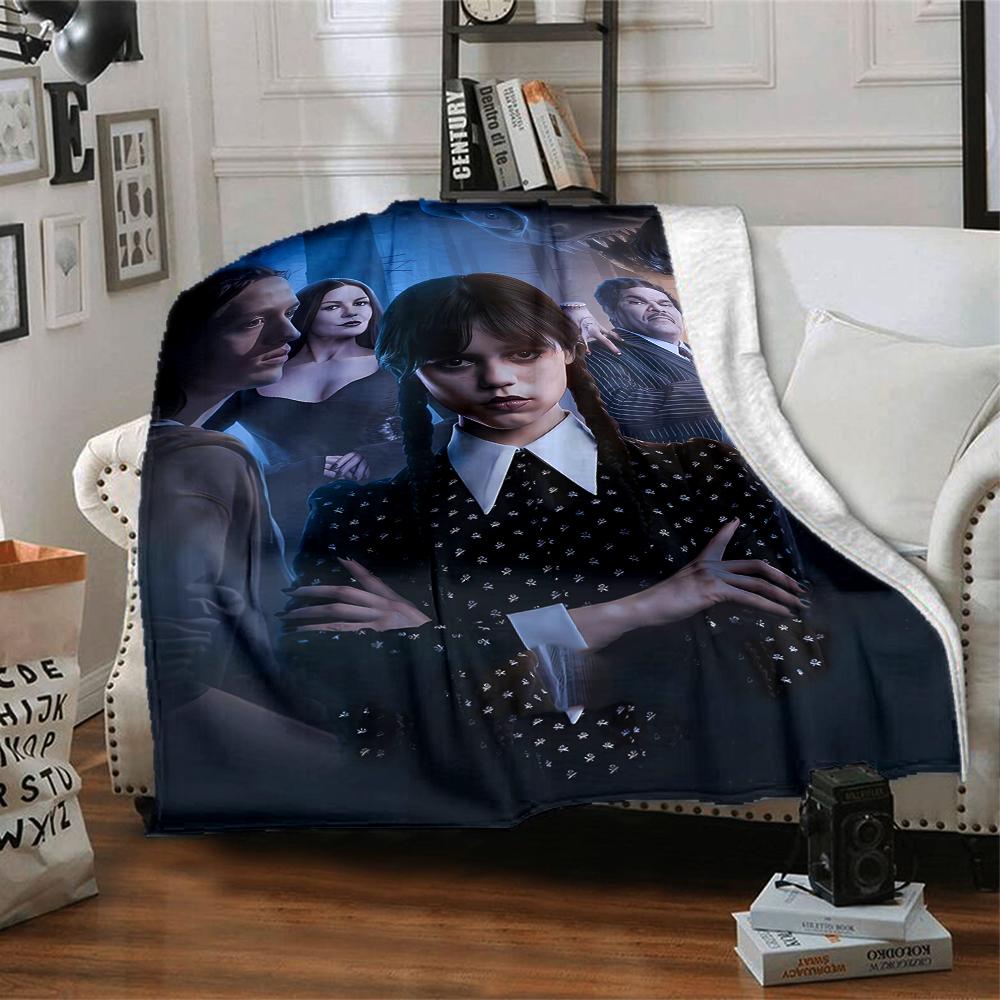 1pc Addams Family Wednesday5 Blanket, Gift, for Men and Women, Soft Blanket, Good for Sofa Bed Couch Travel, Lightweight Flannel Blanket