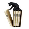 Cat Bookend Stand Matte Black Cat Paw Design Bookend Stable Non-Slip
