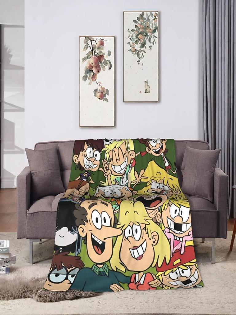 LLoud Houses Family Cartoon Flannel Throw Blanket for Couch Sofa Bed  Softized Quality Picnic Blanket