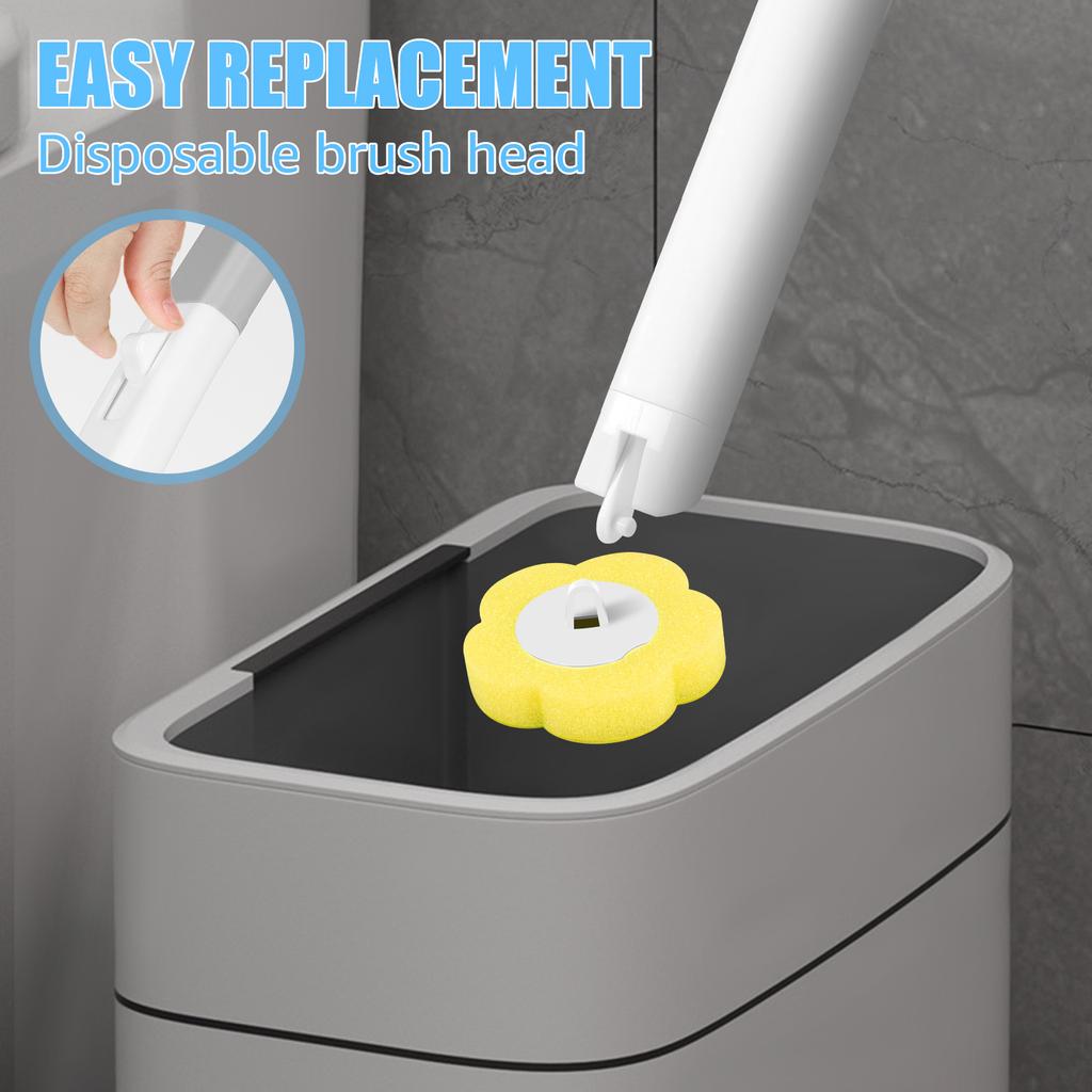 18-72 Pcs Disposable Toilet Brush Replacement Head Cleaning Kit Long Handle Toilet Bowl BrushWc Accessories Tool