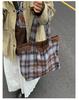 2025 Plaid Casual Commuter Shoulder Bag - Large Capacity Woolen Handbag Tote for Ladies