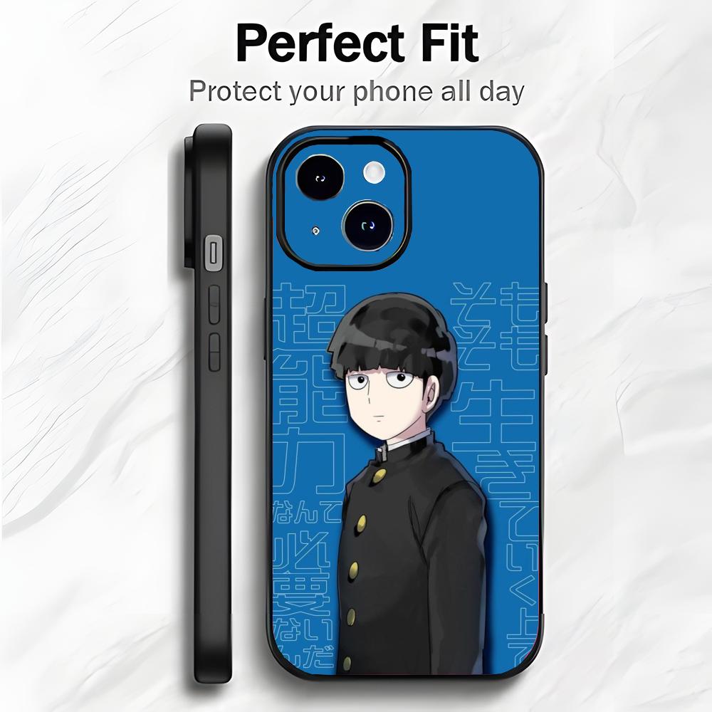 Anime M-Mob Psycho 100 Shigeo Kageyama Phone Case Phone Case Soft Packaging Lightweight For iPhone17 16 15 14 13ProMax