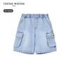 Teenie Weenie Kids Boy's Tencel Blend Denim Work Shorts