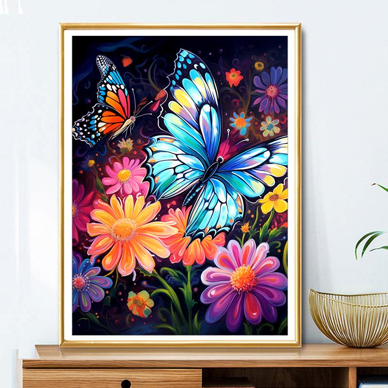 5d DIY Diamond Painting Cross Stitch Watercolor Butterfly Flowers Diamond Embroidery Mosaic Full Round Drill Home Decor Arts