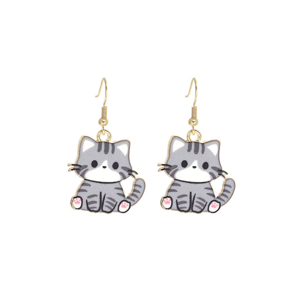 Fun Cartoon Cute Kitten Earrings, Creative Simple Earrings Animal Earrings