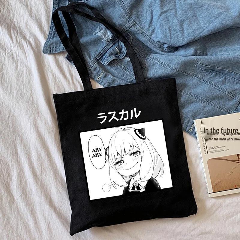 Spy x Family Anime Canvas Tote Bag - Harajuku Shoulder Bag for Students and Shopping