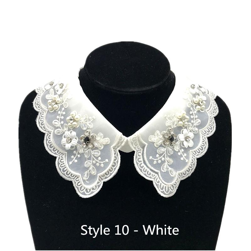 1pcs Fashion Shirt Sewing Lace Sweater Elegant False Collar Wedding Dress Accessories # White & Black