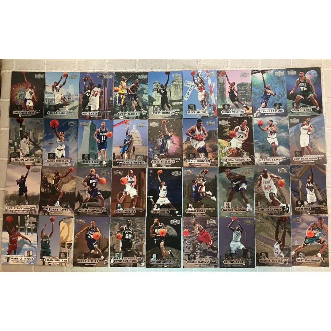 Used 37 NBA trading cards + 2 skybox 1997-98 METAL