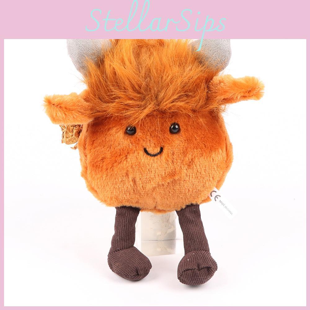 Plush Cattle Highland Toy Cartoon Stuffed Animal Doll Decorations Kids Gift