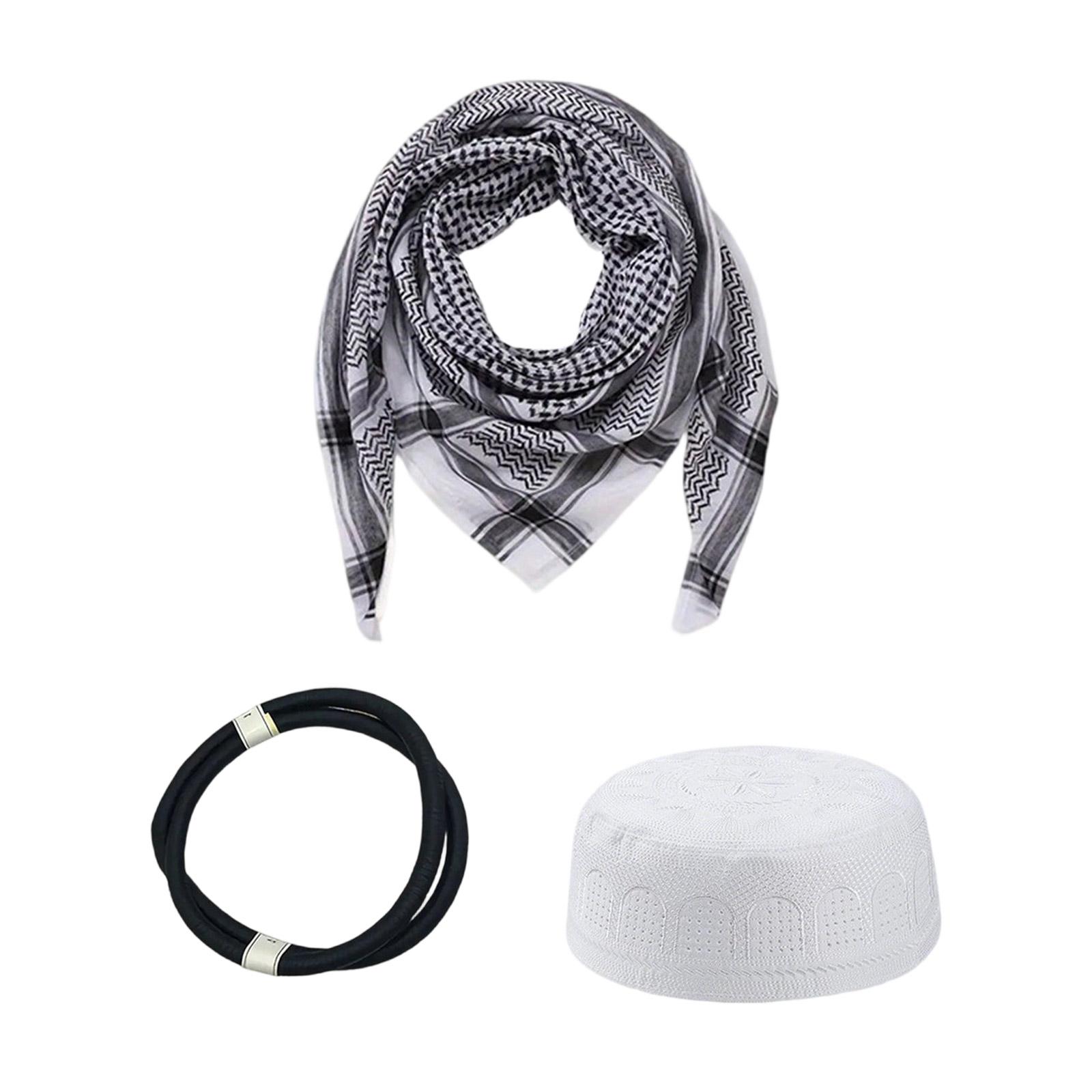 

Classical Arabic Keffiyeh Head Scarf Set Shmagh For Casual Outfits Or Formal Event Keffiyeh Design