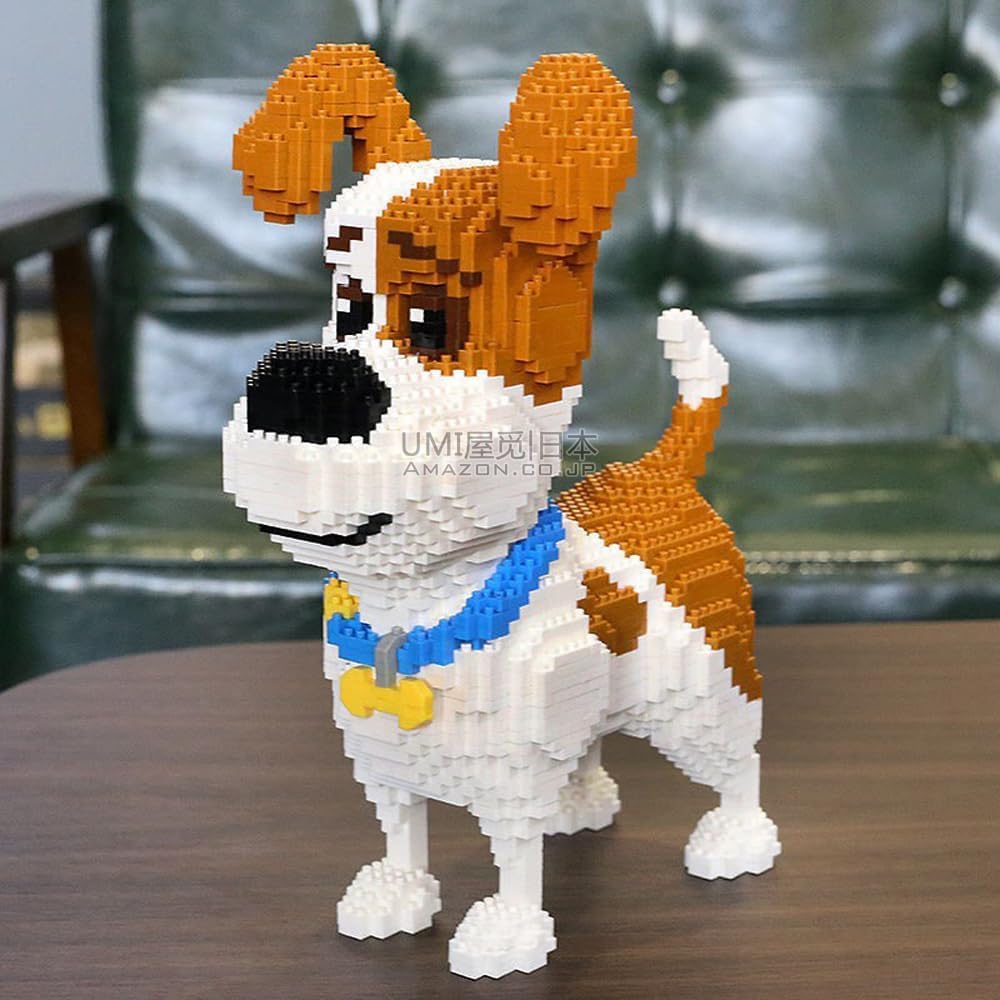 SeaRain Building Blocks - Dog, Animal Mini Blocks, Kids DIY Gift, Assembly, Present (Jack Russell Terrier)