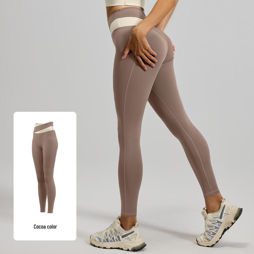 High-Waisted Color-Block Yoga Set: Tummy Control, Shockproof Sportswear for Women