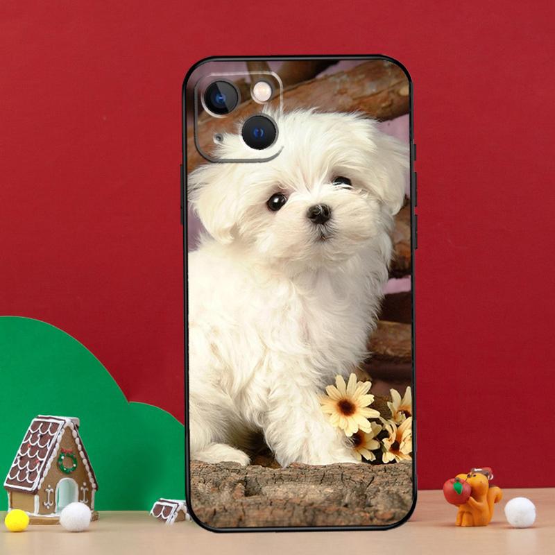 Maltese Dog Puppies Phone Case For iPhone 16 15 Plus 11 12 13 14 Pro Max Mini XS X XR 16e Back Cover Shell