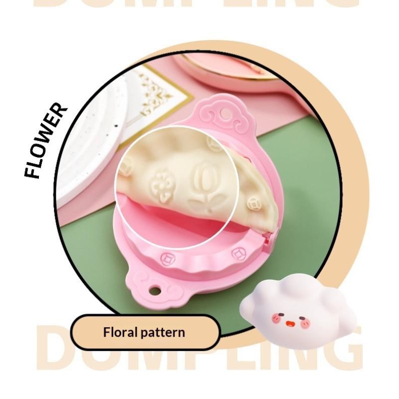 

1Pcs Printed Dumpling Maker Reusable Dumpling Press Mold Animal Flower Shapes Dumpling Maker Machine Safe Empanada Press Mold рожевий