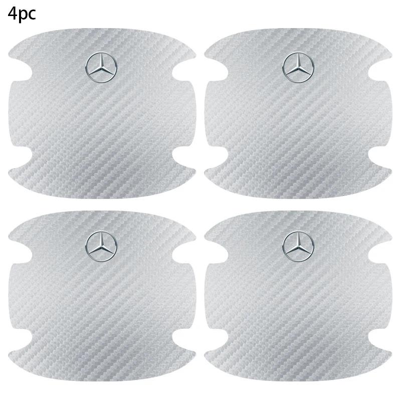 4Pcs/set Carbon Fiber Car Door Bowl Handle Anti-Scratches Sticker For Mercedes Benz AMG W204 W205 W211 W212 W213 W176 GLA CLA