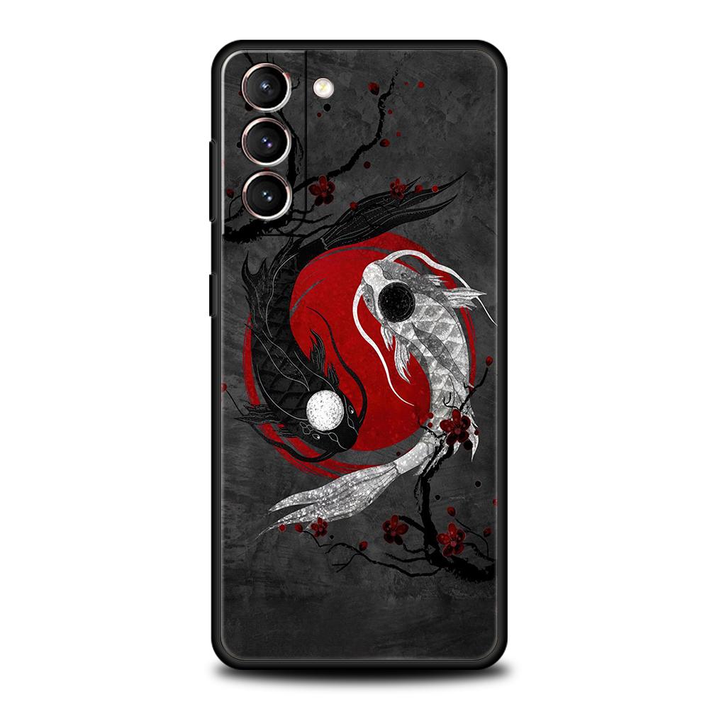 Koi Carp Phone Case For Samsung Galaxy S25 S24 S23 S22 Ultra S20 S21 FE 5G S10 S9 Plus S10E Soft TPU Cover