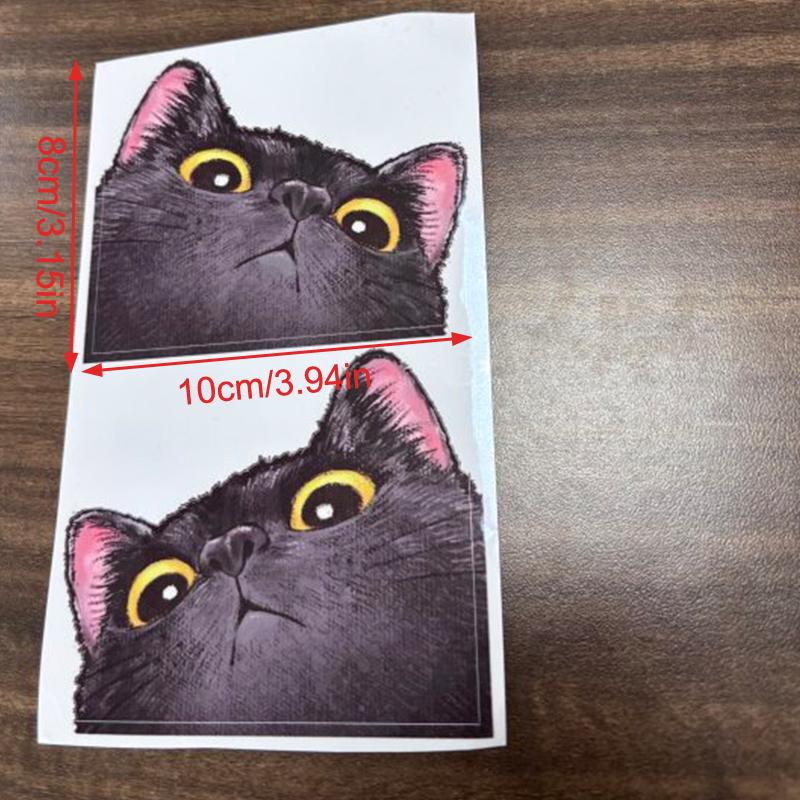 Jeden pár/taška krásná kočičí hlava natažená vykukující nálepka na auto kreativní vtipná vodotěsná nálepka na kufr do auta na notebook dekorace