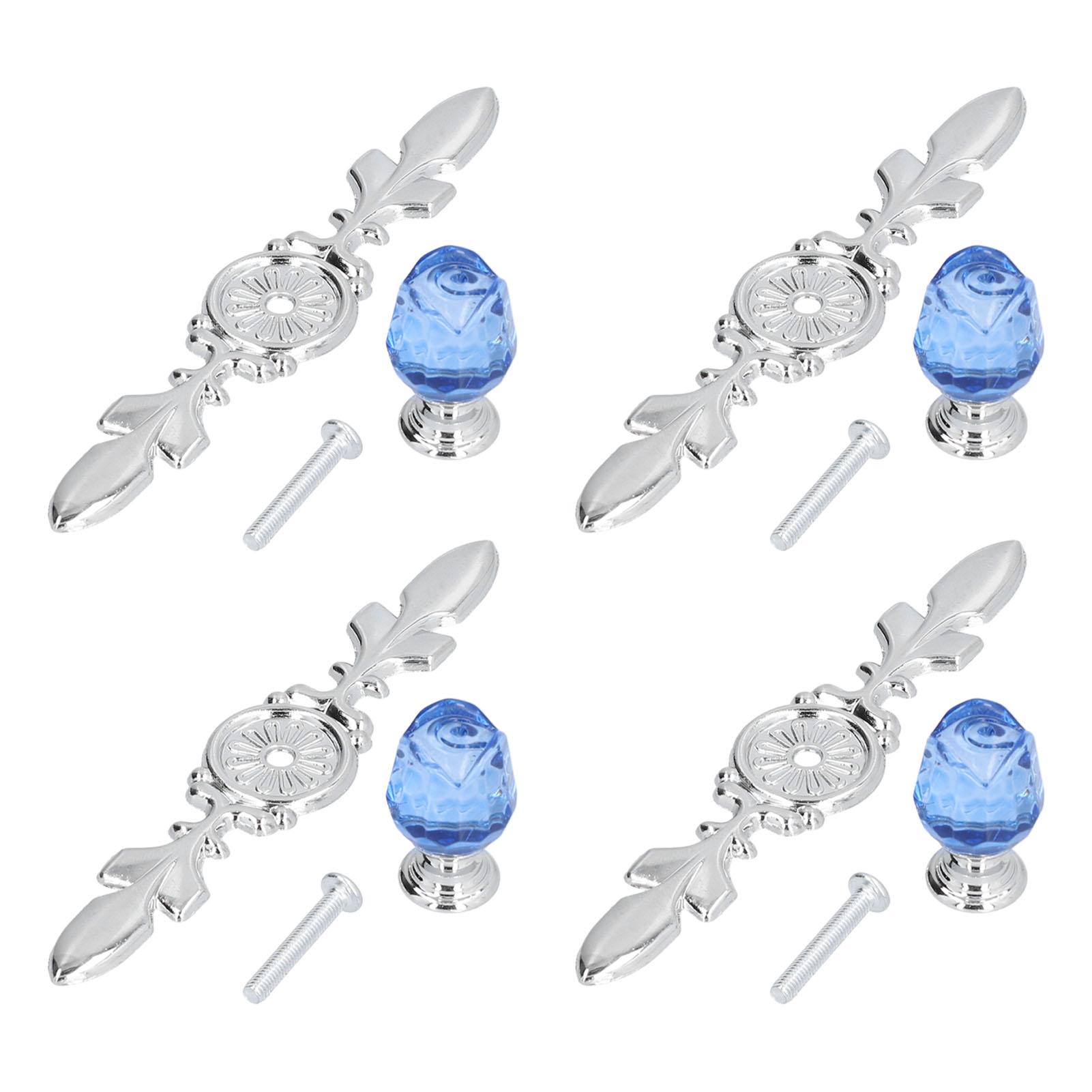 

4 Pcs Handle with Plate European Modern Simple Pulls Handles for Drawer Dreser Cabinets