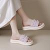 Fashion String Bead House Slippers Platform Women Luxury Shoes Pantofle Slides Designer 2025 Shoes Slippers Casual String Bead Platform