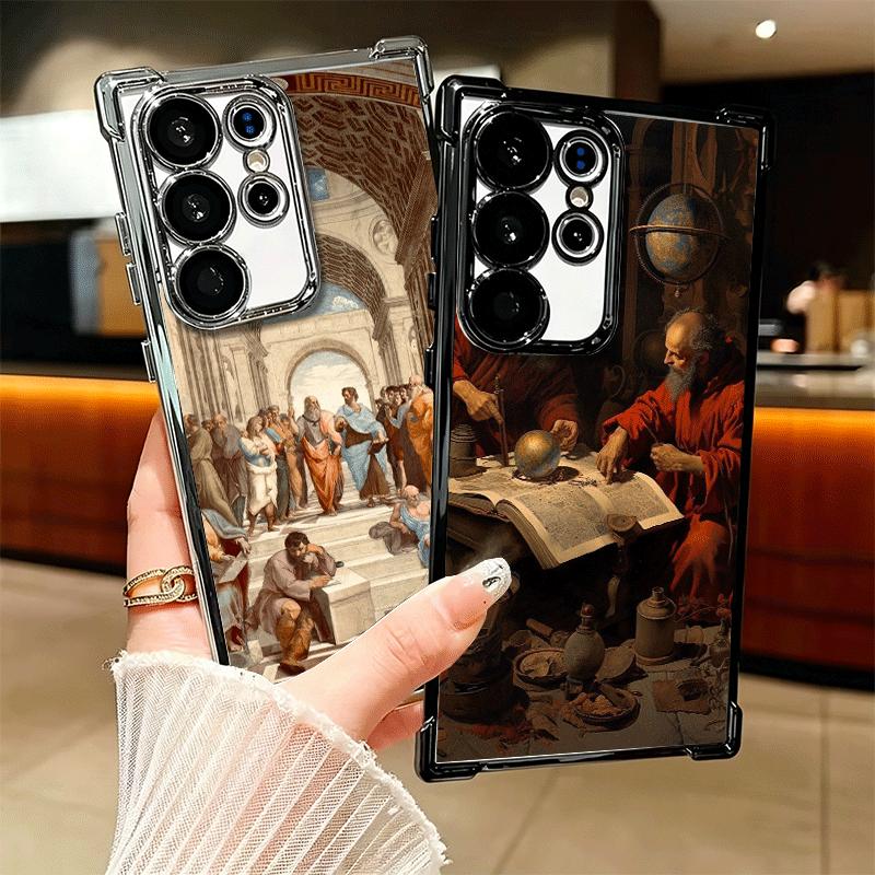Renaissance Aesthetics Art Painting Soft Phone Case For Samsung Galaxy S26 Ultra S25 Edge S24 FE S23 Plus S22 S21 + S20 Plating