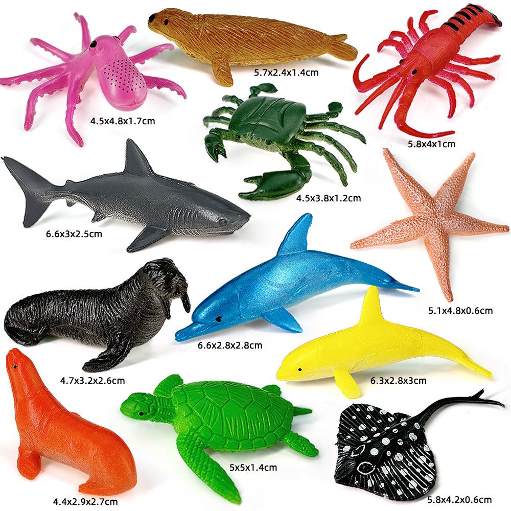 "1-9 inch Plastic Animal & Dinosaur Model Toy Set"