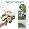 100 Pcs 3 Kinds Mixed Artificial Silver Dollar Eucalyptus Leaves Picks, Faux Eucalyptus Stems Sprays for DIY Bouquets Floral Arrangement Wedding Home