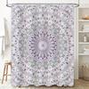 Purple Mandala Shower Curtain: Floral Bathtub Bathroom Decor for Home Waterproof Fabric Bath Linen Sets DIY Room Accessories Gre