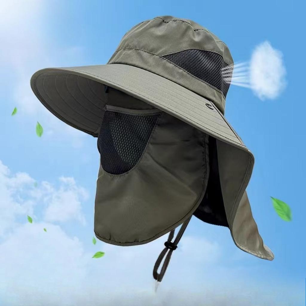 1 Pièce Chapeau de Soleil Amovible, Casquette de Baseball d'Extérieur Séchage Rapide Protection UV, Casquette de Protection Visage et Cou pour Pêche Équitation Escalade
