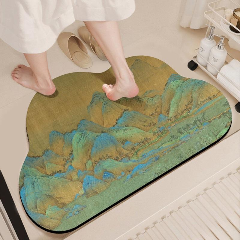 Cloud Floor Mat Bathroom Diatom Mud Soft Mat Non-slip Absorbent Bathroom Bathroom Door Mat Quick Drying Carpet