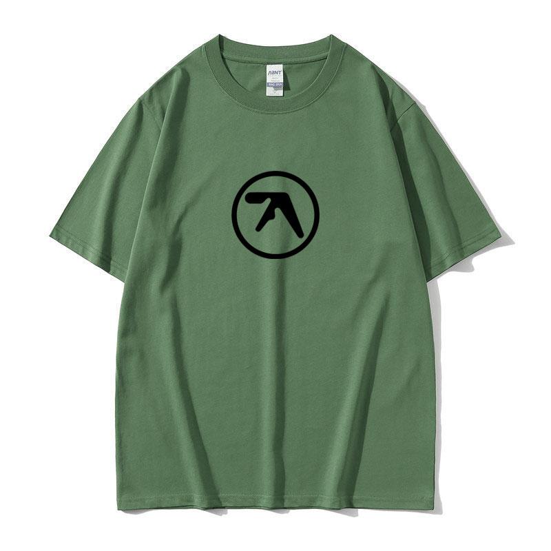 Aphex Twin Logo Print Tshirt Unisex Women Casual Cotton Vintage Short Sleeve T Shirts Male Hip Hop Oversized Tshirts Streetwear