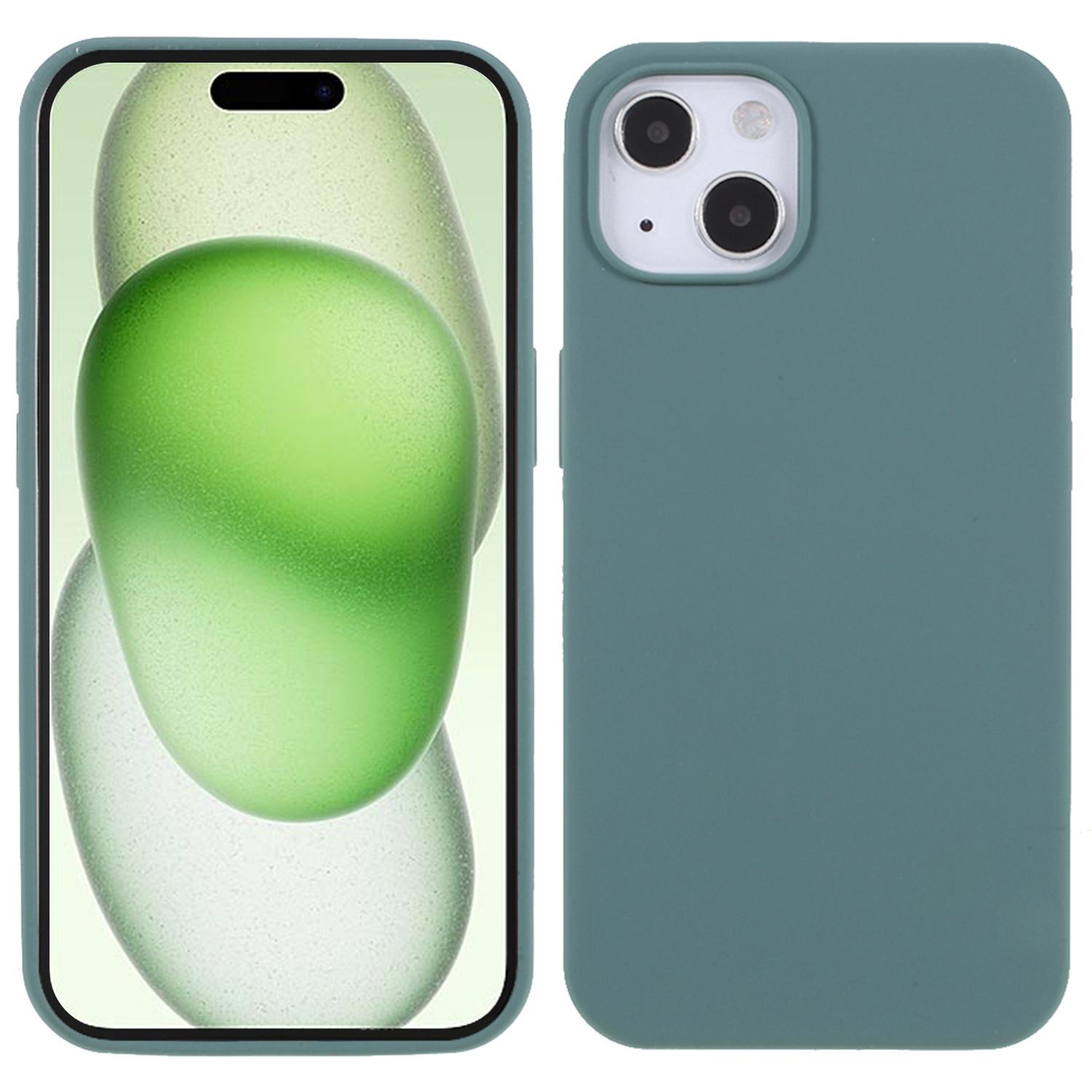 

Silicone Phone Cover for iPhone 15 Plus Case Mobile Phone Back Shell Protector Green