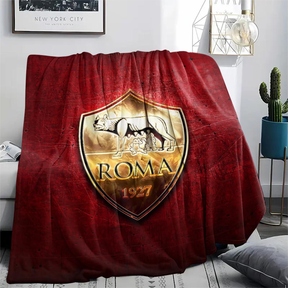 

Логотип команды AS Roma, Фланелевое одеяло с узором, Высокое качество, Комфортное для всех сезонов, Домашний декор, Тепло и уют, Идеально для подарков. 80cm x 120cm
