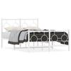 Metal Bed Frame with Headboard and Footboard White 120 x 200 cm