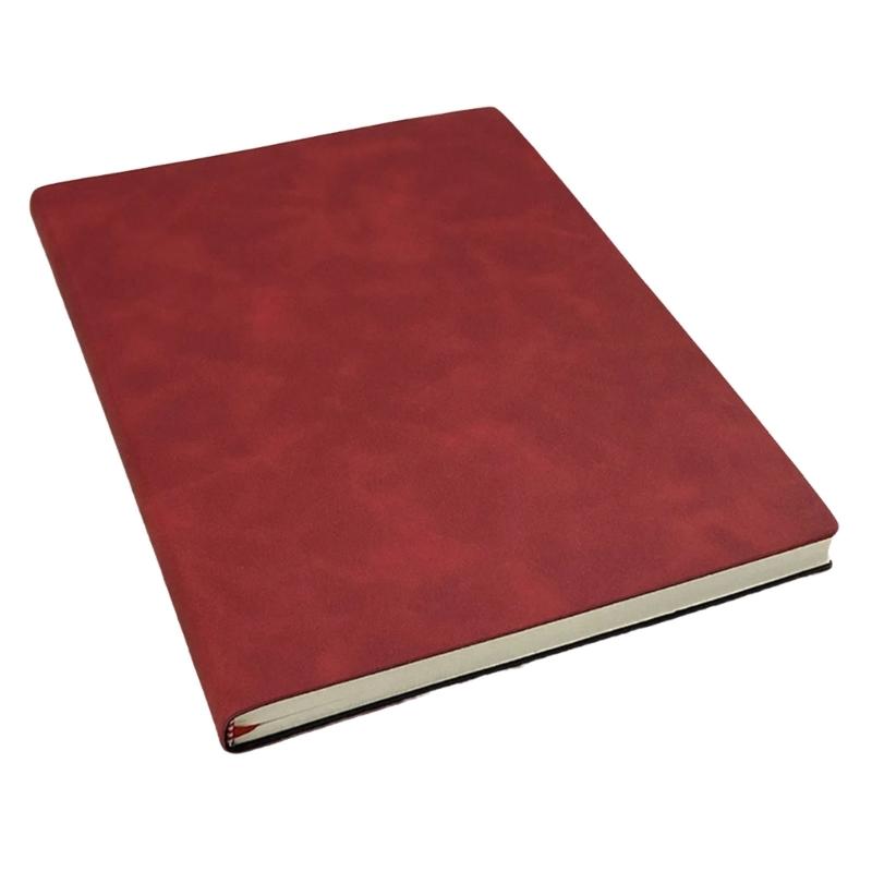 

Professional PU Leather Notebook 160 Pages Wide Lined Ribbon Bookmarks Softcover Journal for Journaling And Note Taking красный