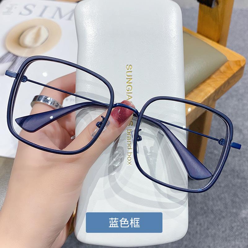 

Fashion square frame plain anti-blue light flat light mirror personalized glasses can be paired with glasses frames and frames
