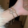 Liebe Öffnung 18K Gold Plated Trendiger Zirkon Herz Klassische Armbänder, Armreifen Leichter Luxus Kleiner Duft Hohes Gefühl Geschenk Weiblich